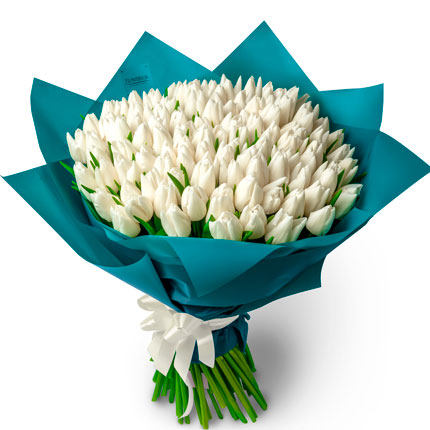 101 белый тюльпан! – доставка по Украине