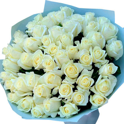 51 white roses (Kenya) – delivery in Ukraine