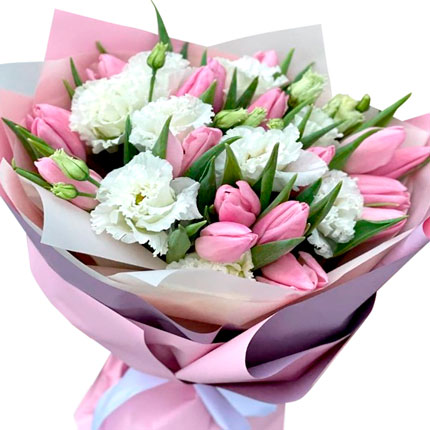 Bouquet "Gentle duet" and sweets "Beloved mother" - delivery in Ukraine