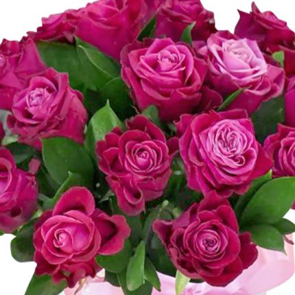 Квіти в коробці “21 троянда Cherry-O ” (Кенія) - доставка по Україні
