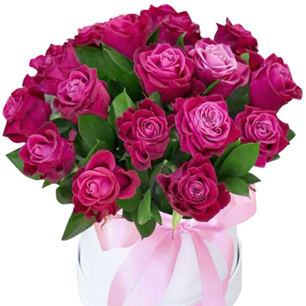 Квіти в коробці “21 троянда Cherry-O ” (Кенія) - замовити з доставкою