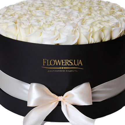 Цветы в коробке "101 белая роза"! – заказать с доставкой