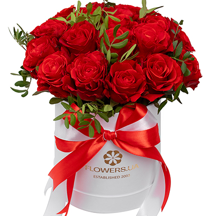 Flowers in a box "Burning Hearts" – order with delivery