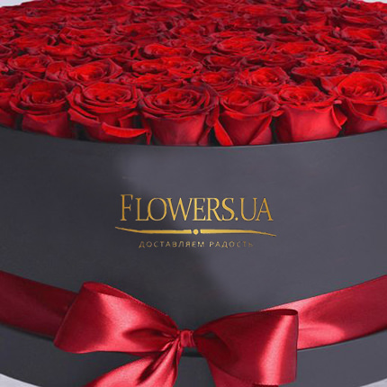 Flowers in a black box "101 red roses"! - delivery in Ukraine