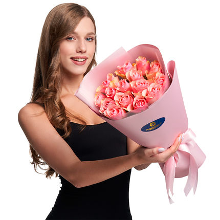 Букет "15 троянд Belle Rose" – доставка по Україні