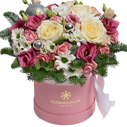 Flowers in a box "Magic of New Year's Eve" – order with delivery