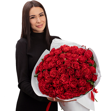 Букет "51 красная роза El Toro" – доставка по Украине