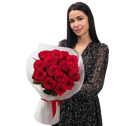 15 красных роз – доставка по Украине