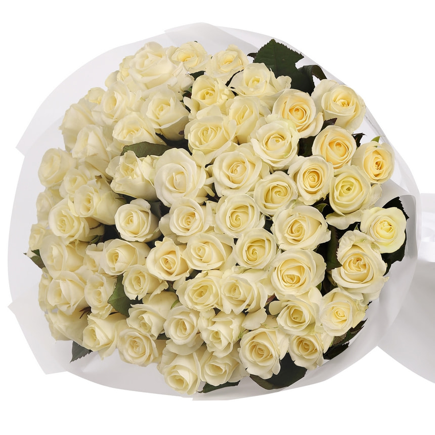 Букет з 51 білої троянди – замовити з доставкою