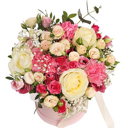 Flowers in a box "Pompadour" – order with delivery