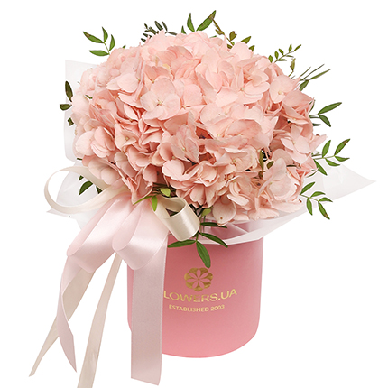 Квіти в коробці "Рожевий опал" – замовити з доставкою