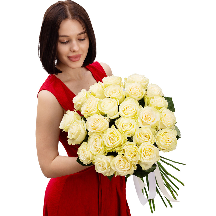 Монобукет "21 троянда Мондіаль" – доставка по Україні
