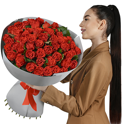 Монобукет "55 троянд El Toro" – доставка по Україні