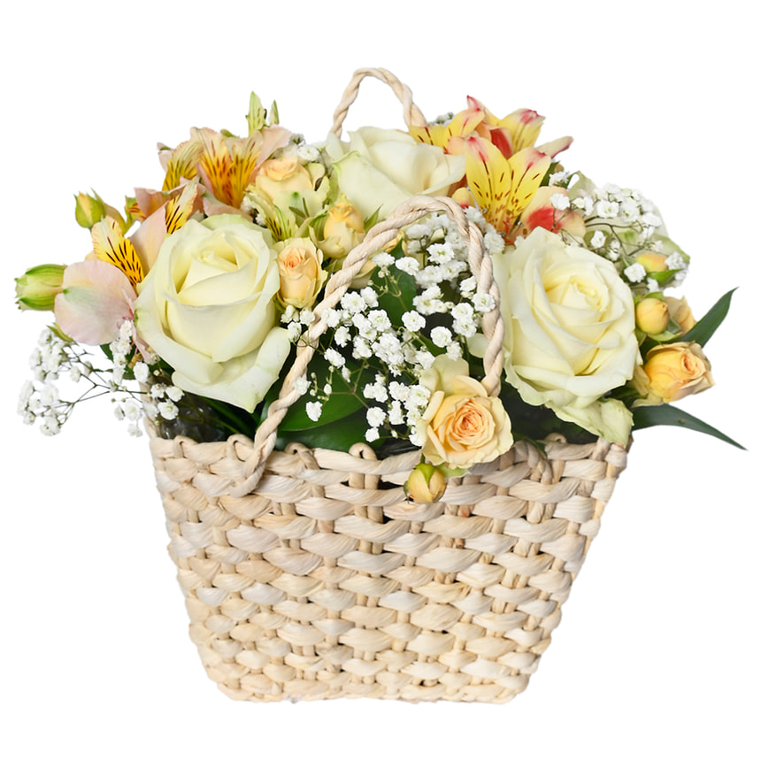 Basket of flowers "Way to the Heart" – order with delivery