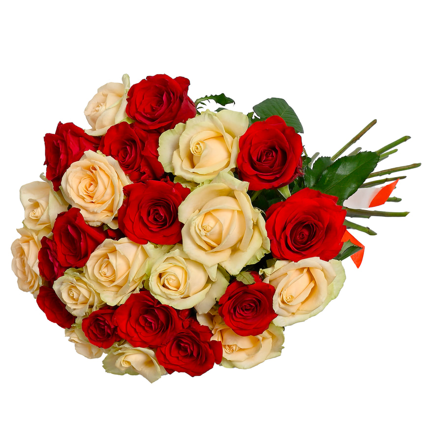 "21 red and cream roses" bouquet – order with delivery