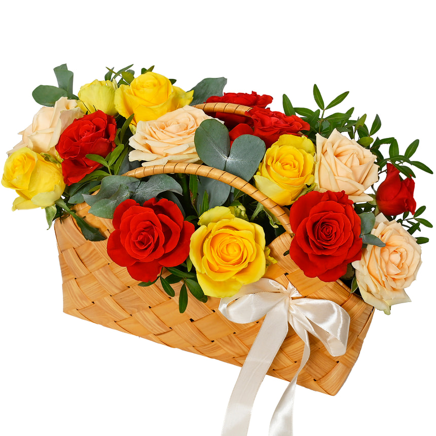 Basket of flowers "Roses as a gift" – order with delivery