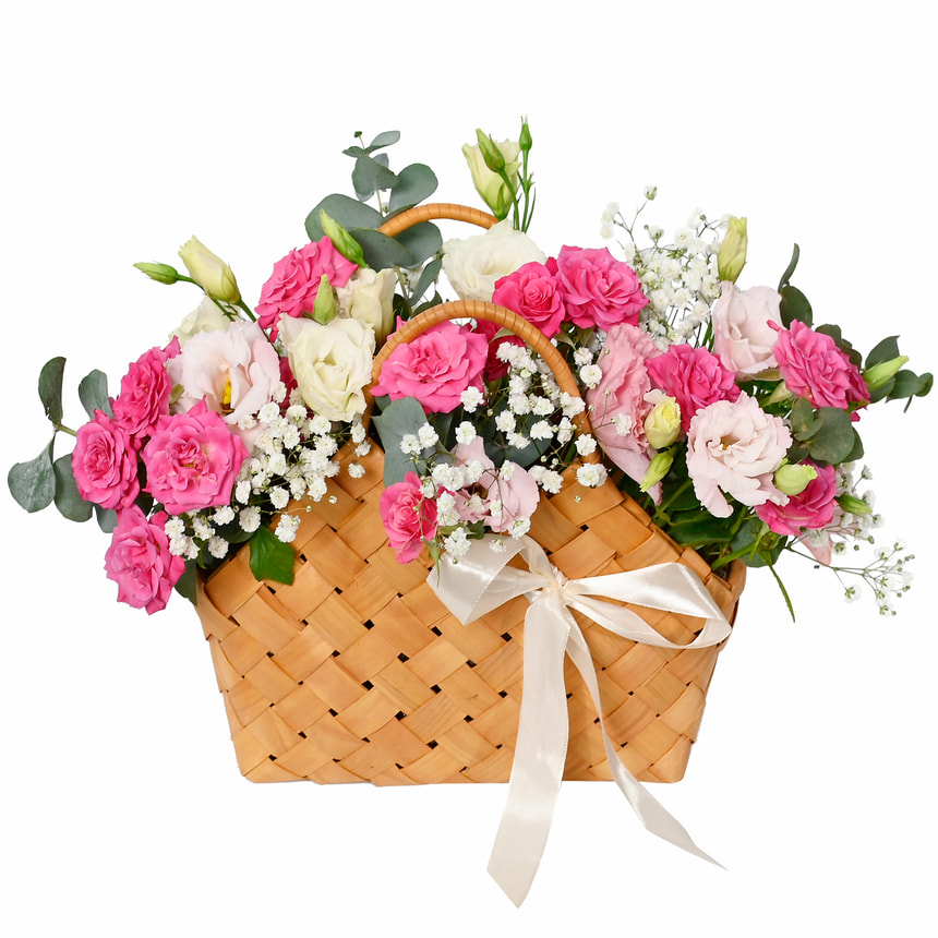 Basket of flowers "Flanders lace" – order with delivery