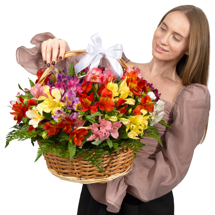 Basket of alstromerias "Watercolor" – delivery in Ukraine