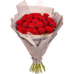 Bouquet with packaging "25 red roses"