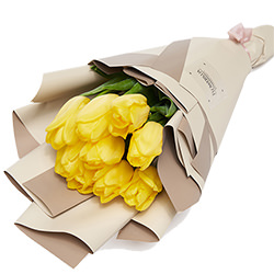 Bouquet "9 yellow tulips"