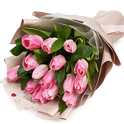 Букет "15 рожевих тюльпанів"