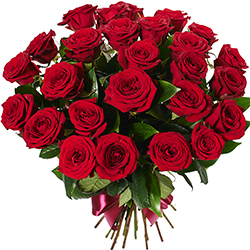 Букет з 25 червоних троянд