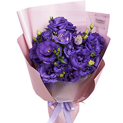 9 branches of purple eustoma