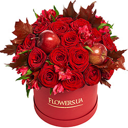 Flowers in a box "Flame of love"