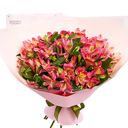 Bouquet "9 pink alstroemerias"