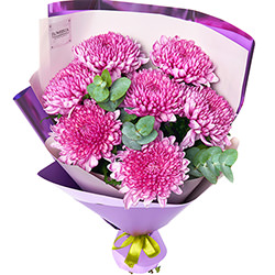 Bouquet "7 pink chrysanthemums"