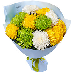 Bouquet "11 colorful chrysanthemums"