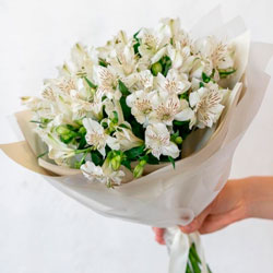 Bouquet "9 white alstroemerias"