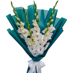 Bouquet "5 white gladioluses"