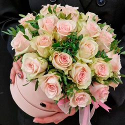 Квіти в коробці "25 троянд Belle Rose"