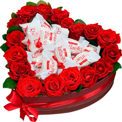 Квіти в коробці “Розкішне серце”