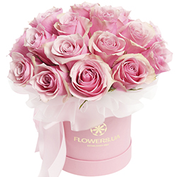 Цветы в коробке "19 роз Athena Royale"