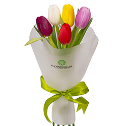 Bouquet "5 bright tulips"