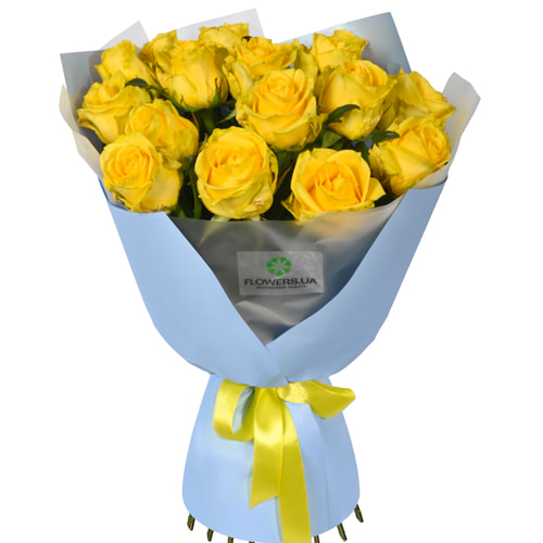 "15 yellow roses" bouquet