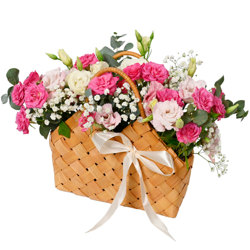 Basket of flowers "Flanders lace"