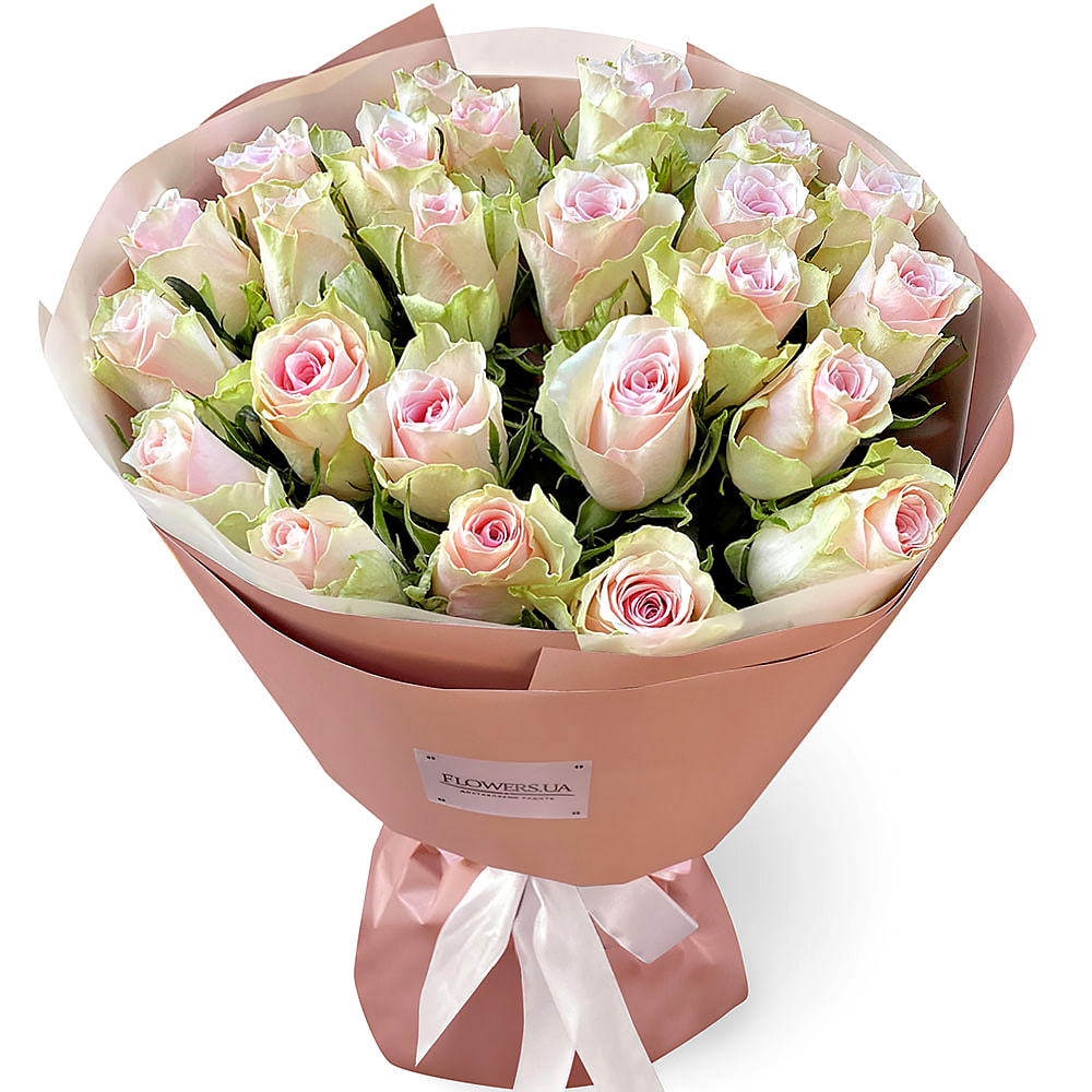 25 Pink Athena roses — order delivery to Ukraine. Buy Now! Price ...